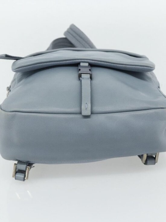 PRADA Backpack Leather Light Blue Silver Auth BA12406A main image 6
